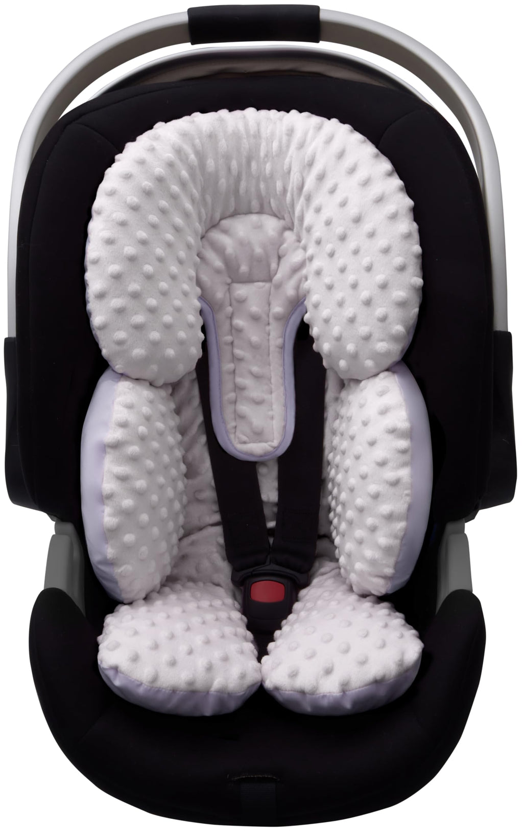 Infant Car Seat Head Neck Body Support, Ultra-Soft Minky Microfiber, 2-in-1 Reversible, Gray C2993