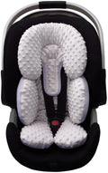 Infant Car Seat Head Neck Body Support, Ultra-Soft Minky Microfiber, 2-in-1 Reversible, Gray C2993
