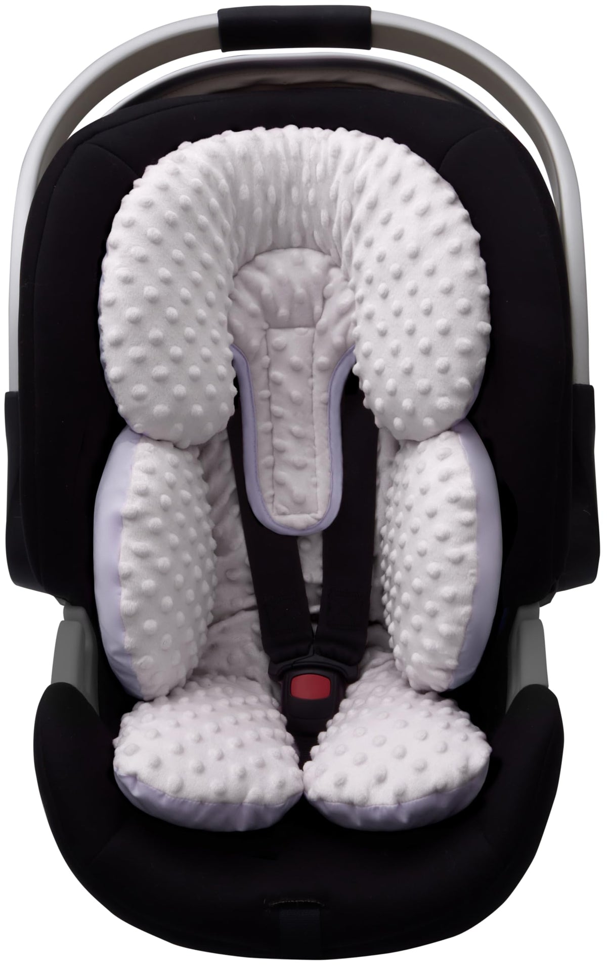 Infant Car Seat Head Neck Body Support, Ultra-Soft Minky Microfiber, 2-in-1 Reversible, Gray C2993
