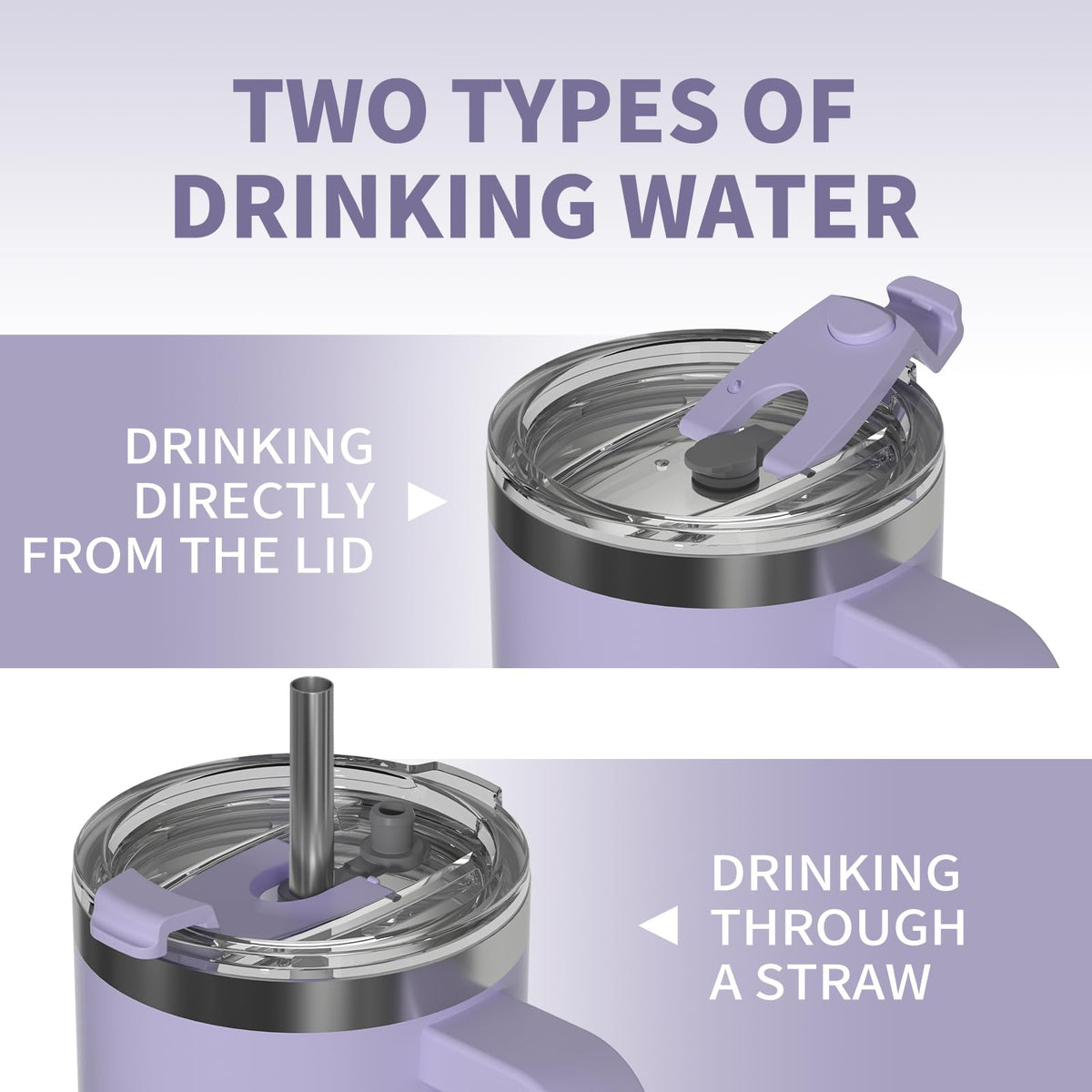 20 oz Insulated Stainless Steel Tumbler with Handle, Lid and Straw P7680