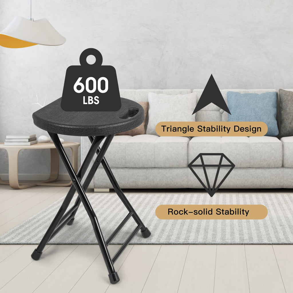 Folding Stool with Handle and Non-Slip Feet N54290