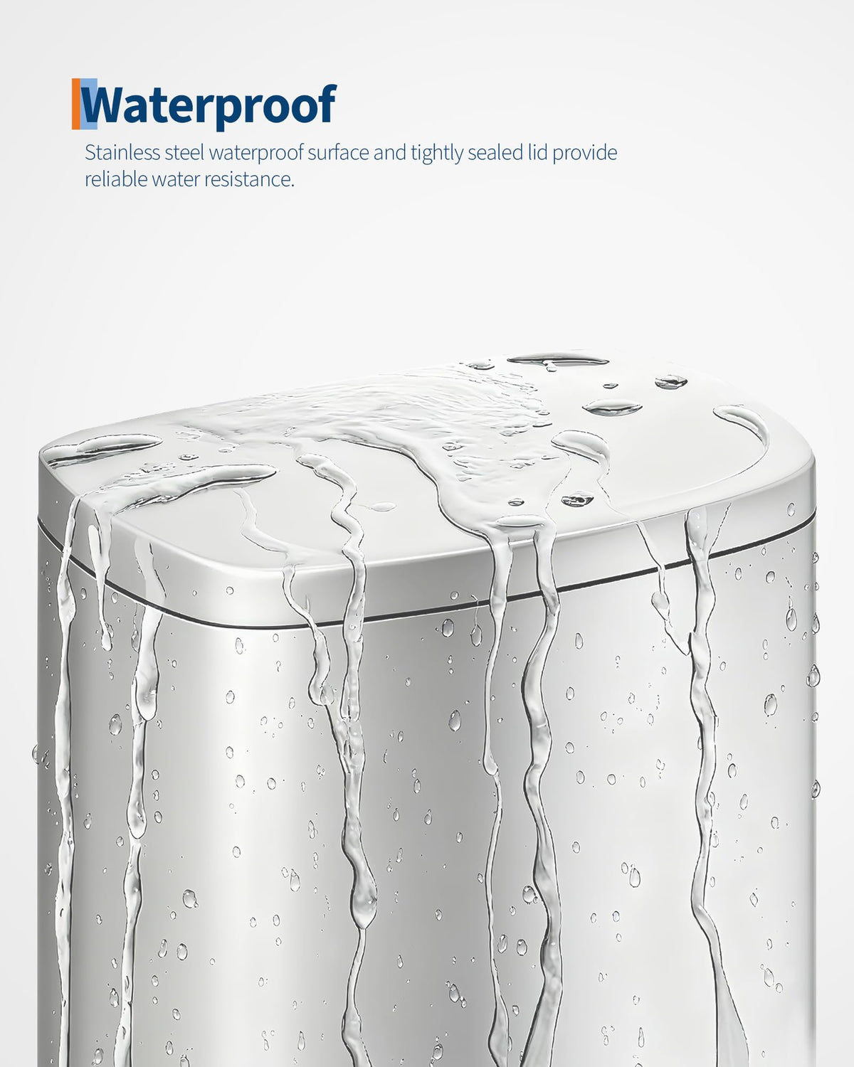 Stainless Steel 13 Gal Step-On Trash Can with Soft Close Lid P603