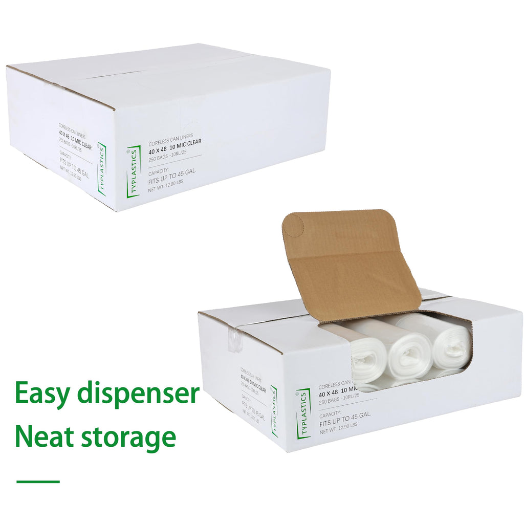 Clear 40-45 Gallon Trash Can Liners A964729