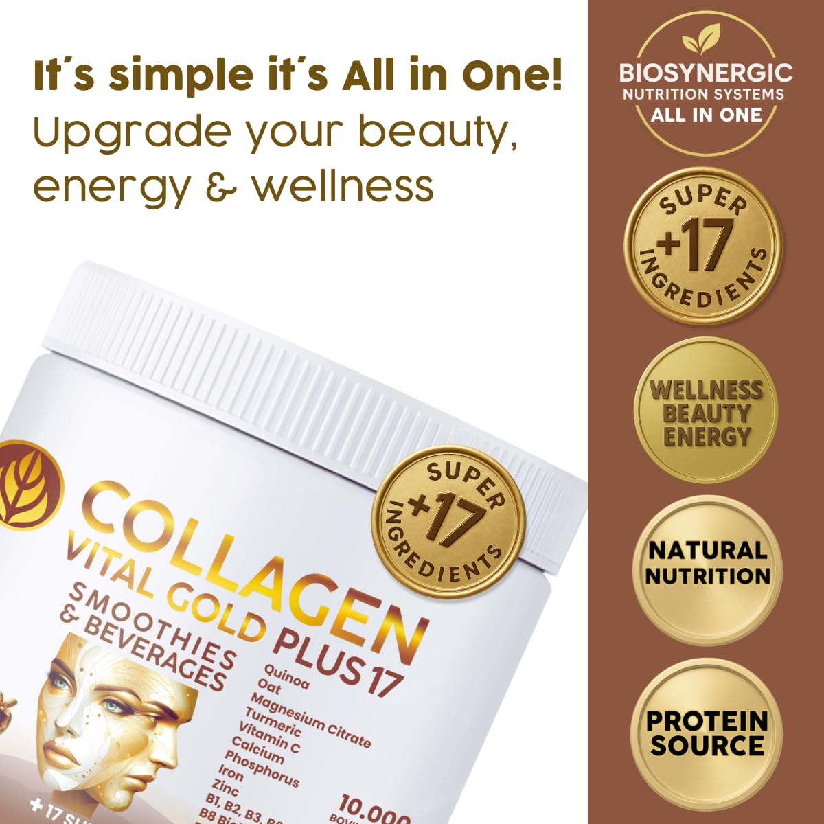 Collagen Peptides Powder Cocoa Flavor 26 oz D6836