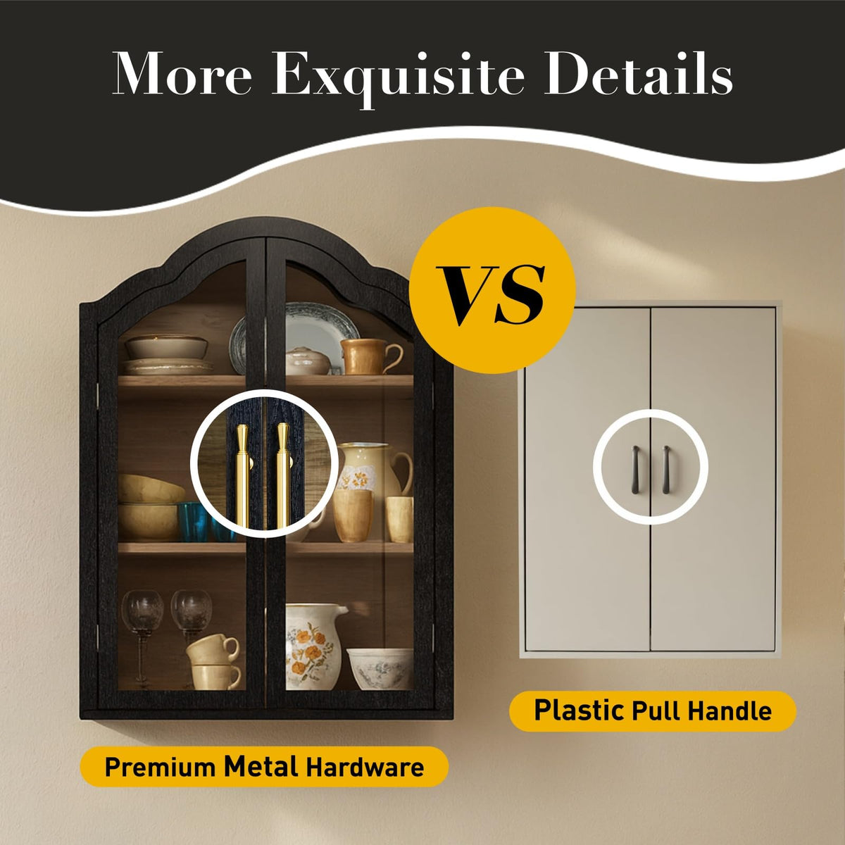 Black 31.5×23.6 Inch Wall Mounted Cabinet with Tempered Glass Doors B77374