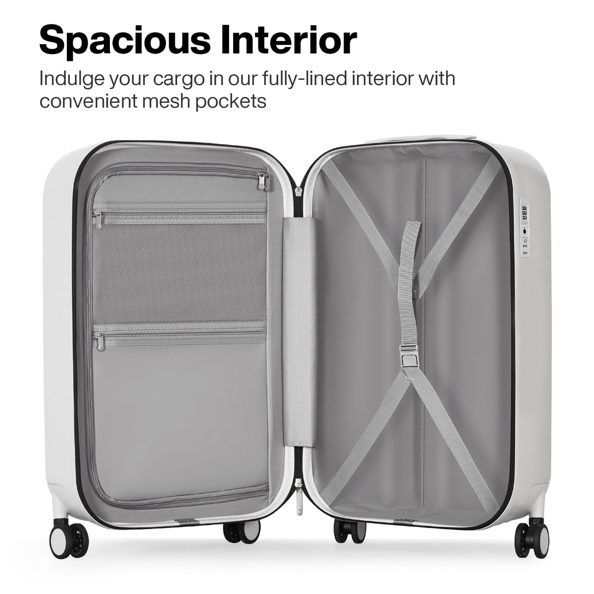 20 Inch Carry On Luggage PC Hardside Suitcases with Wheels & TSA K68663