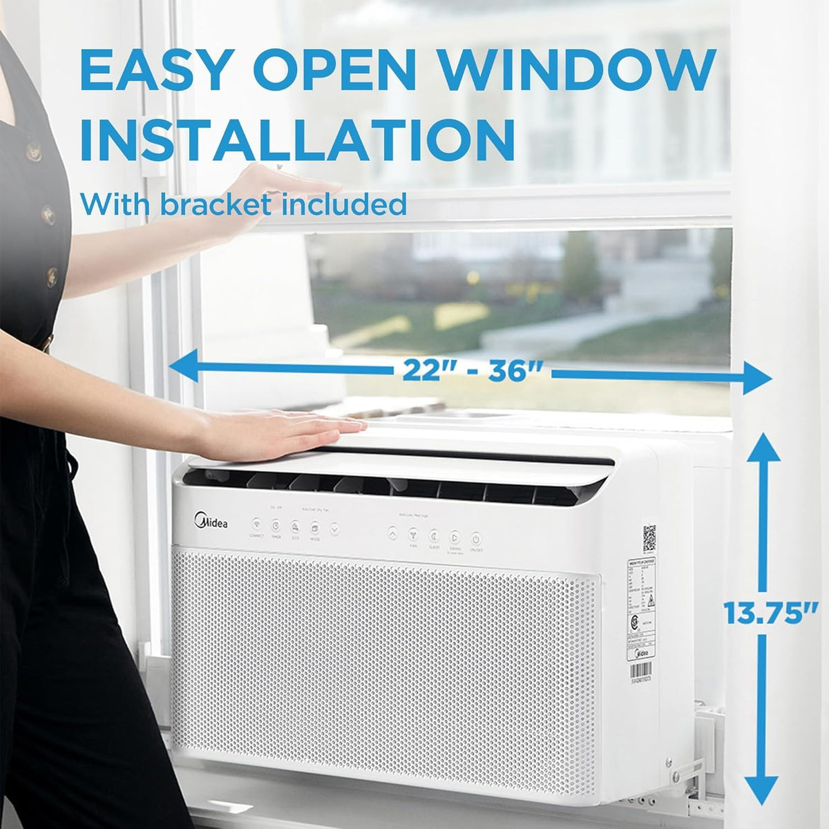 12,000 BTU U-Shaped Smart Inverter Window Air Conditioner L68838