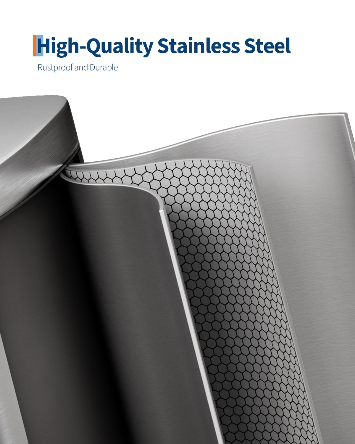 Stainless Steel 13 Gal Step-On Trash Can with Soft Close Lid P603