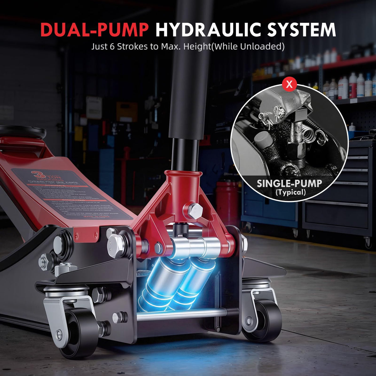 3 Ton Low Profile Hydraulic Floor Jack T358093