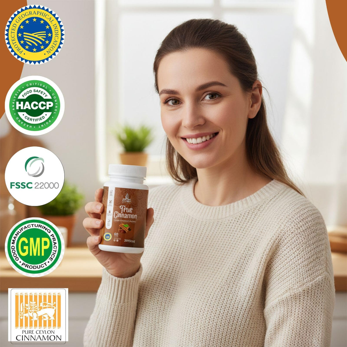 Pure Ceylon Cinnamon Capsules, 2,000mg, Non-GMO, Gluten-Free U9977