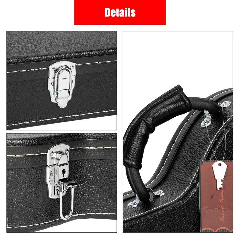 Wooden Hard-Shell Electric Guitar Case with Lock Latch Padding G15987