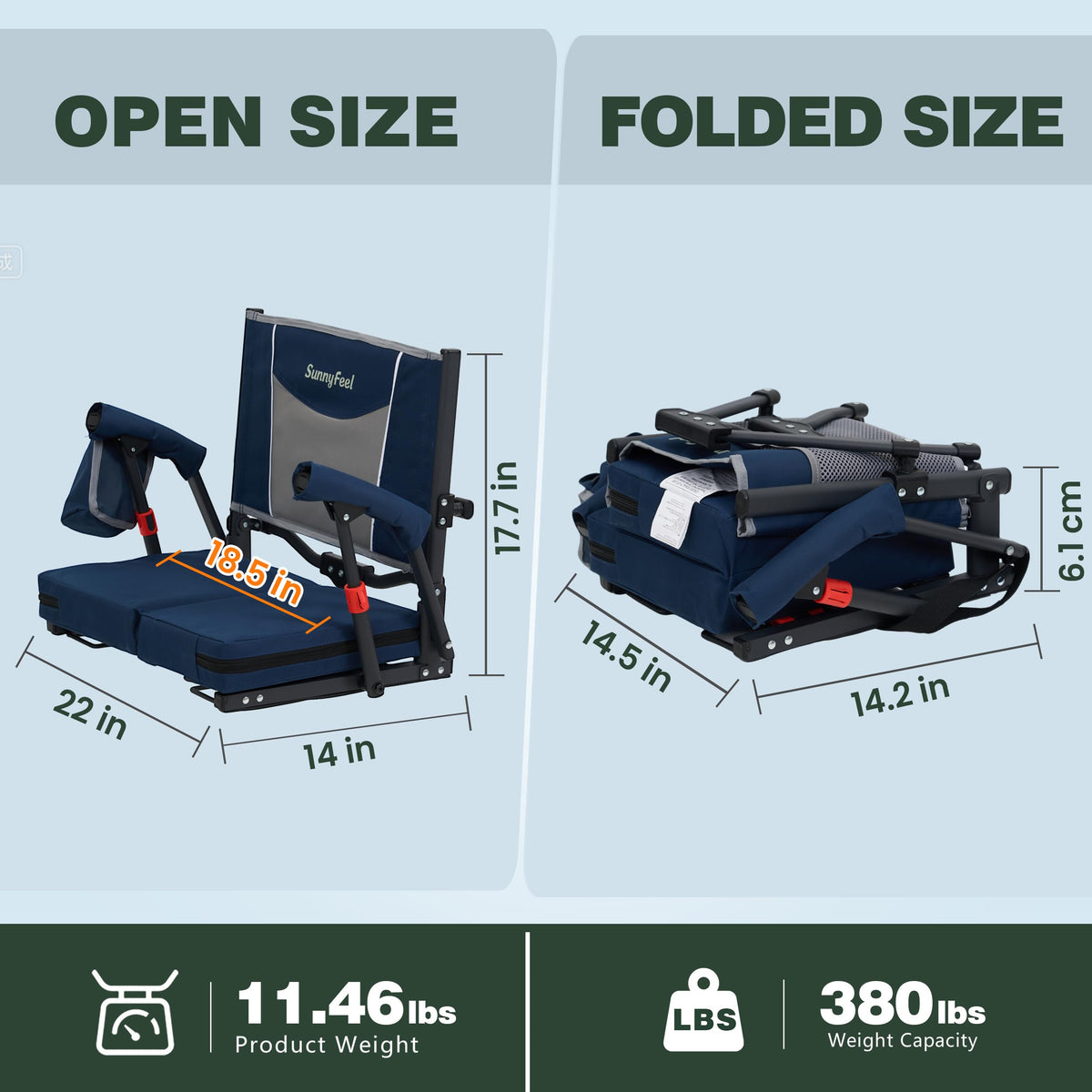Folding Stadium Seats with Back Support and Cushion R702646