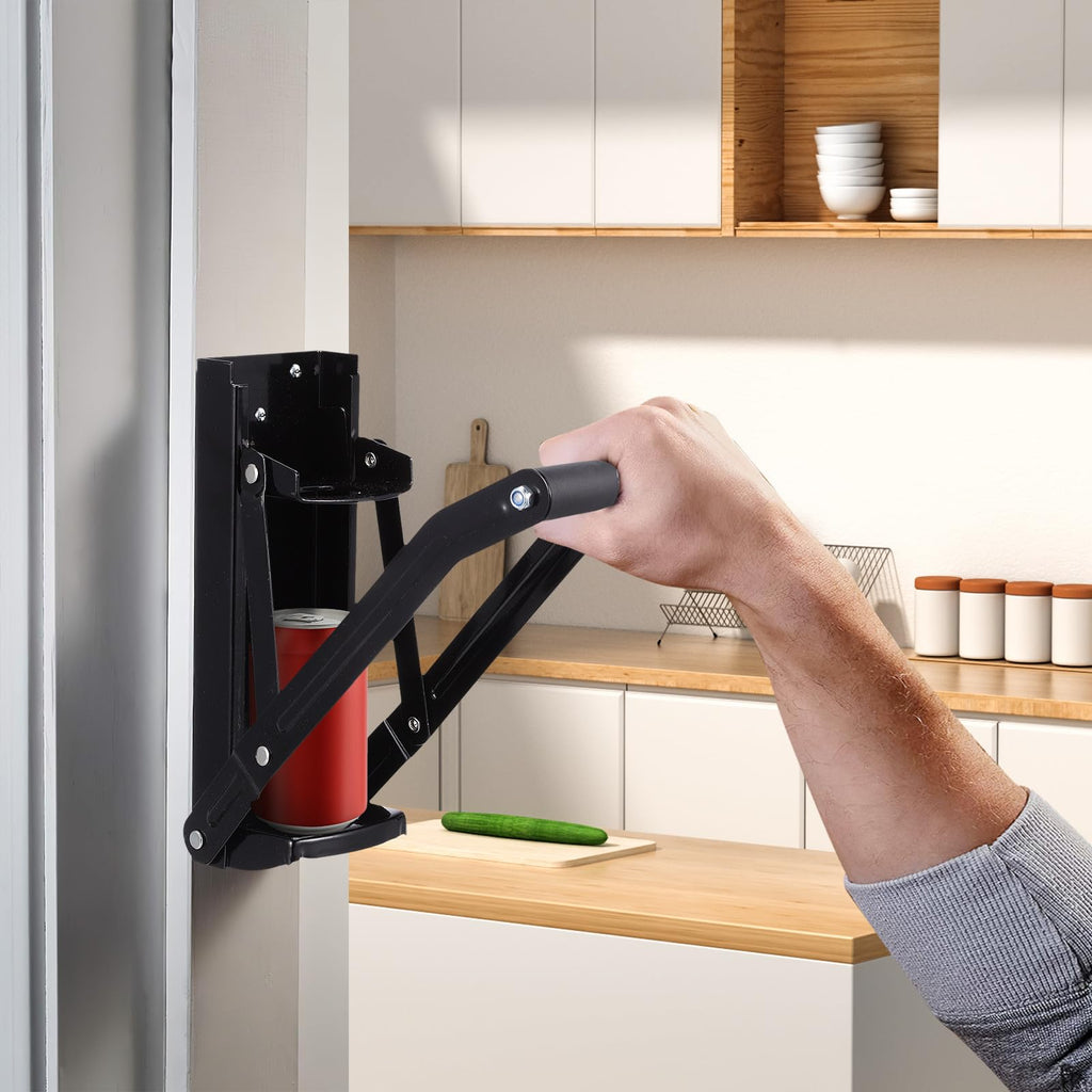 Heavy Duty Wall Mounted Stainless Steel Can Crusher with Built-in Bottle Opener J619855