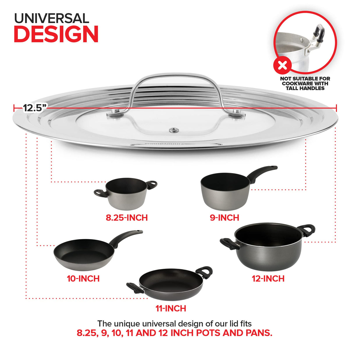 Tempered Glass Universal Lid for Pots & Pans M103