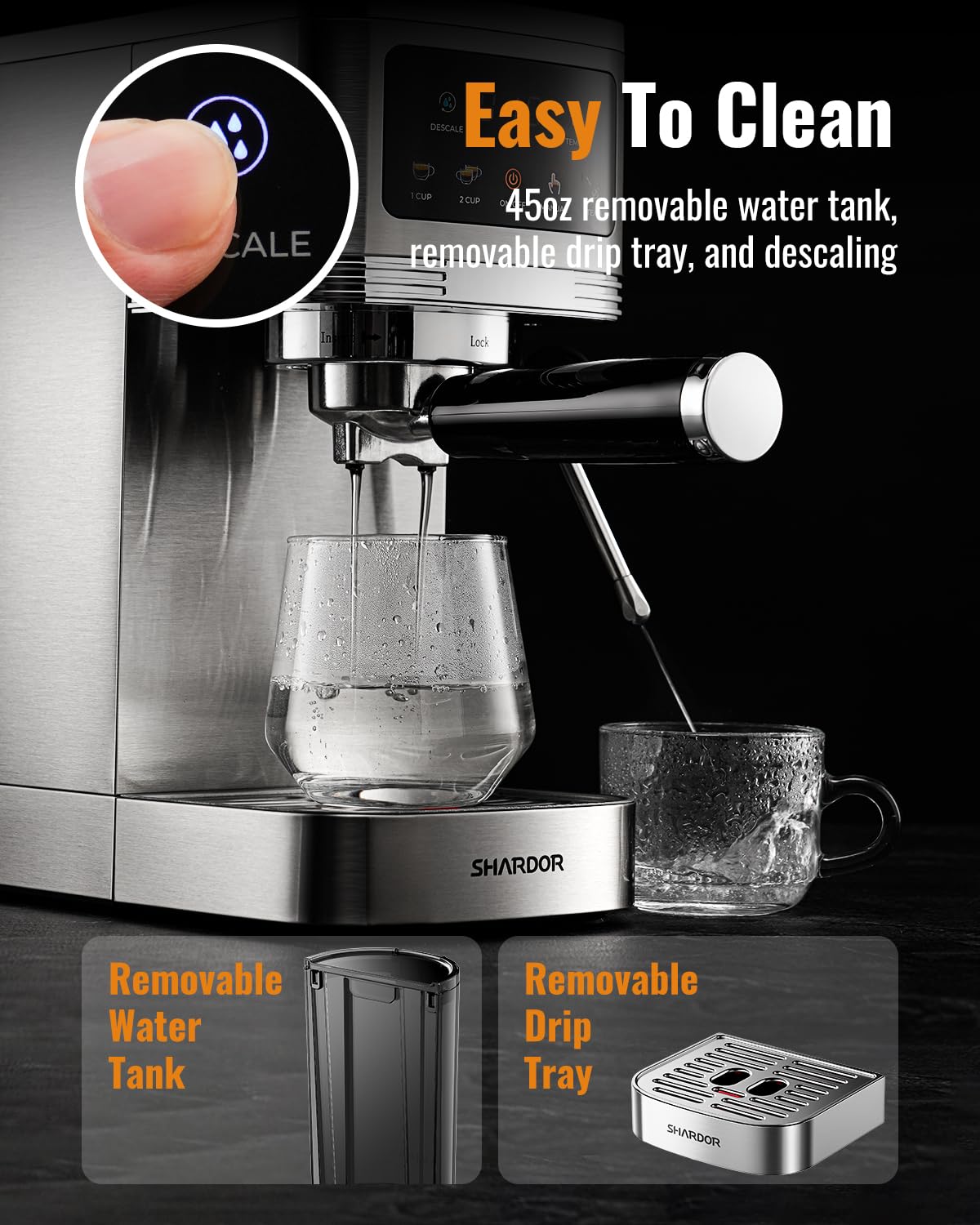 20 Bar Espresso Machine with Milk Frother and Touchscreen P382860