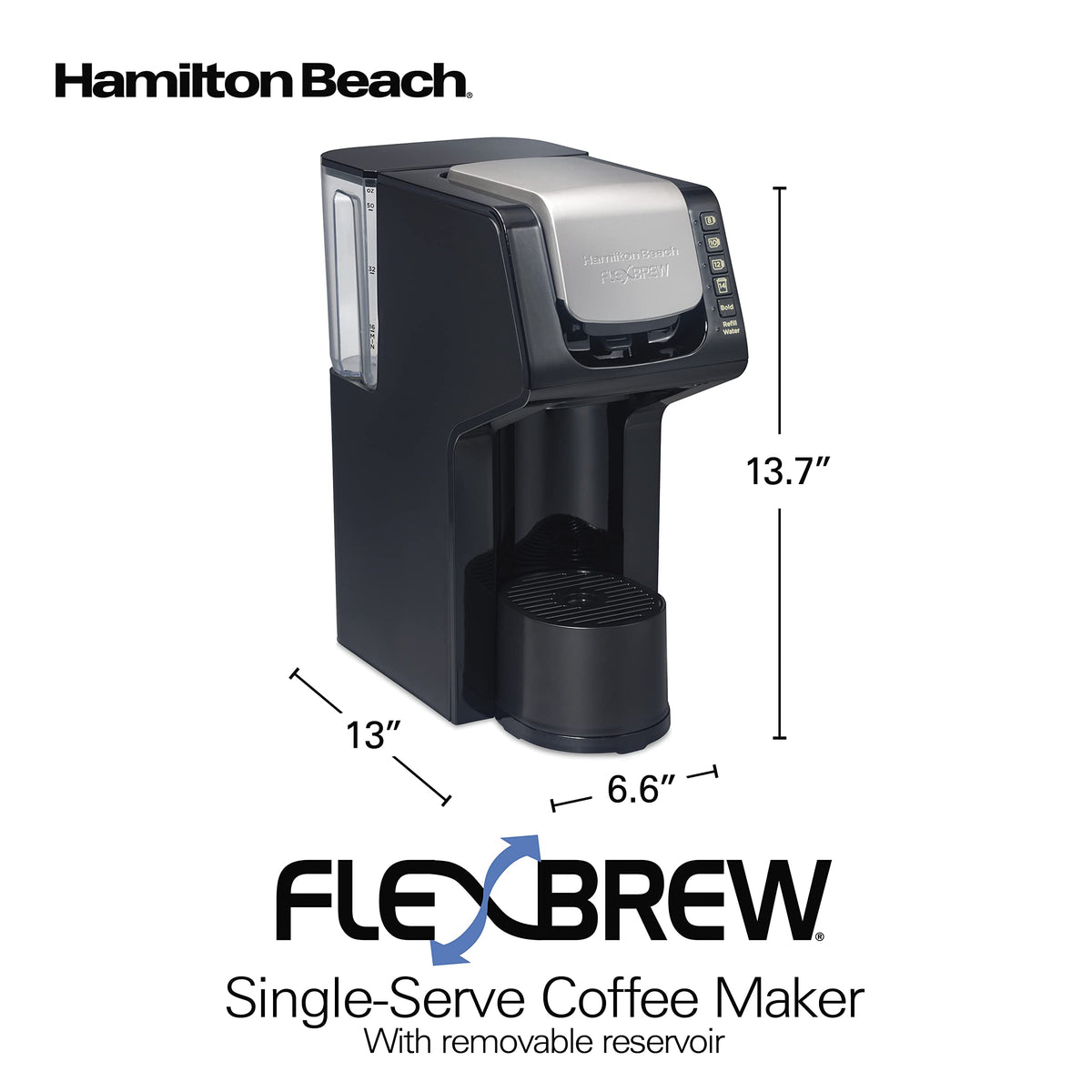 Single-Serve Coffee Maker with Removable Reservoir, Black G411