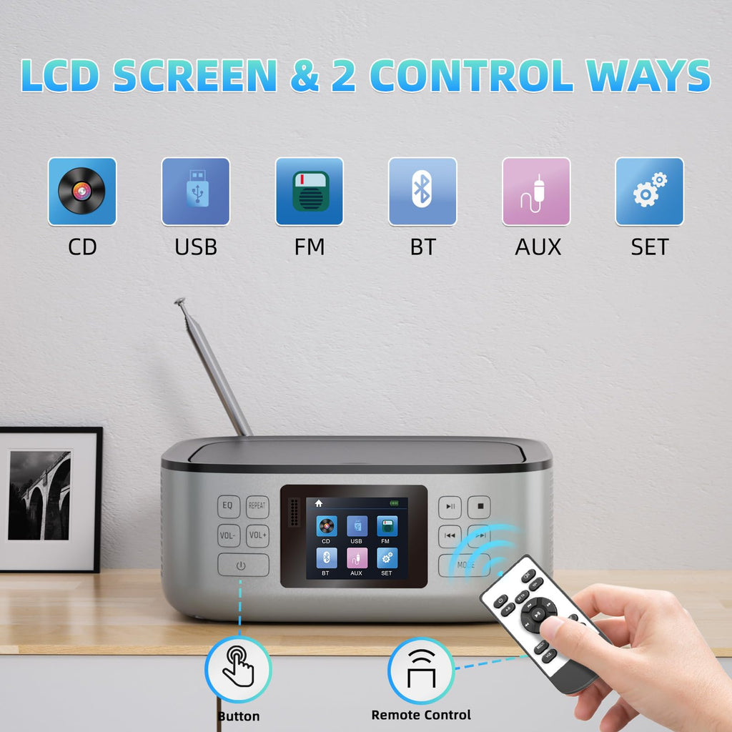Portable CD Player with Bluetooth and LCD Screen S73112