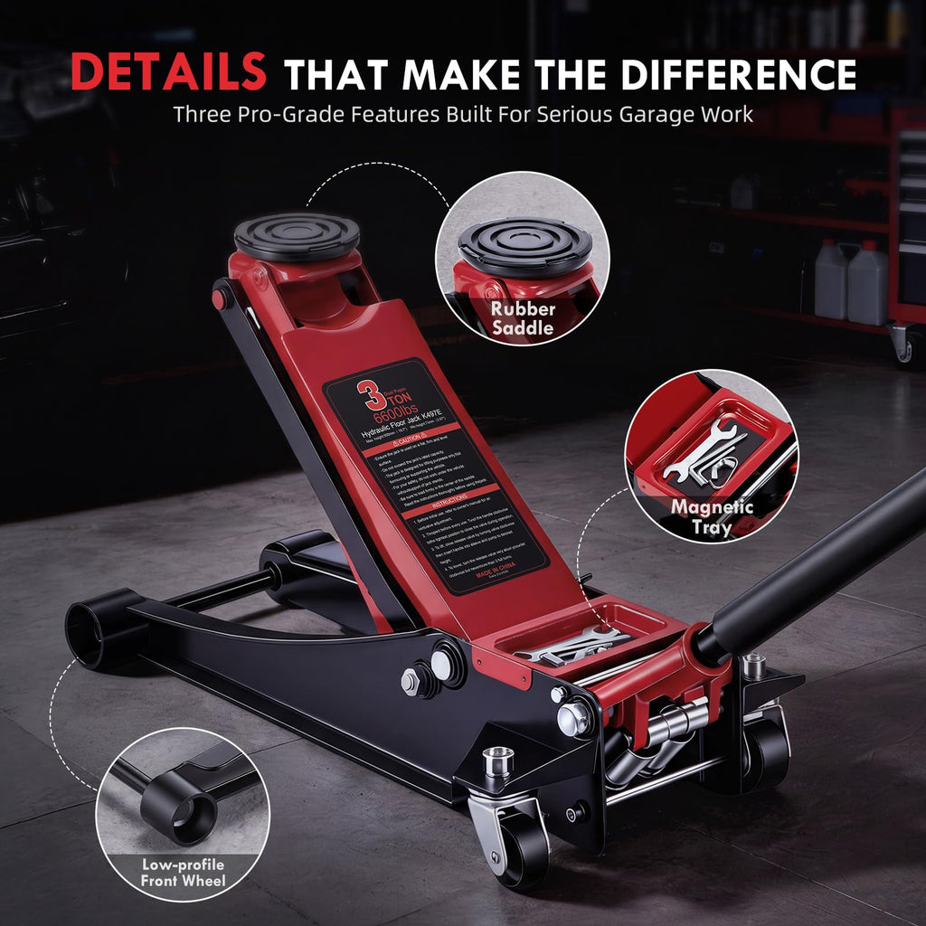 3 Ton Low Profile Hydraulic Floor Jack T358093