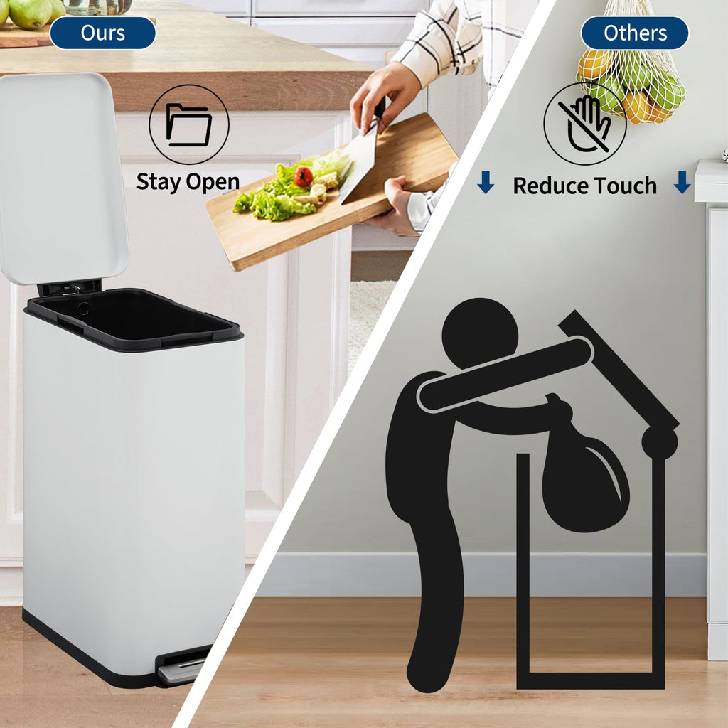 13.2 Gallon Slim Stainless Steel Trash Can Y736816