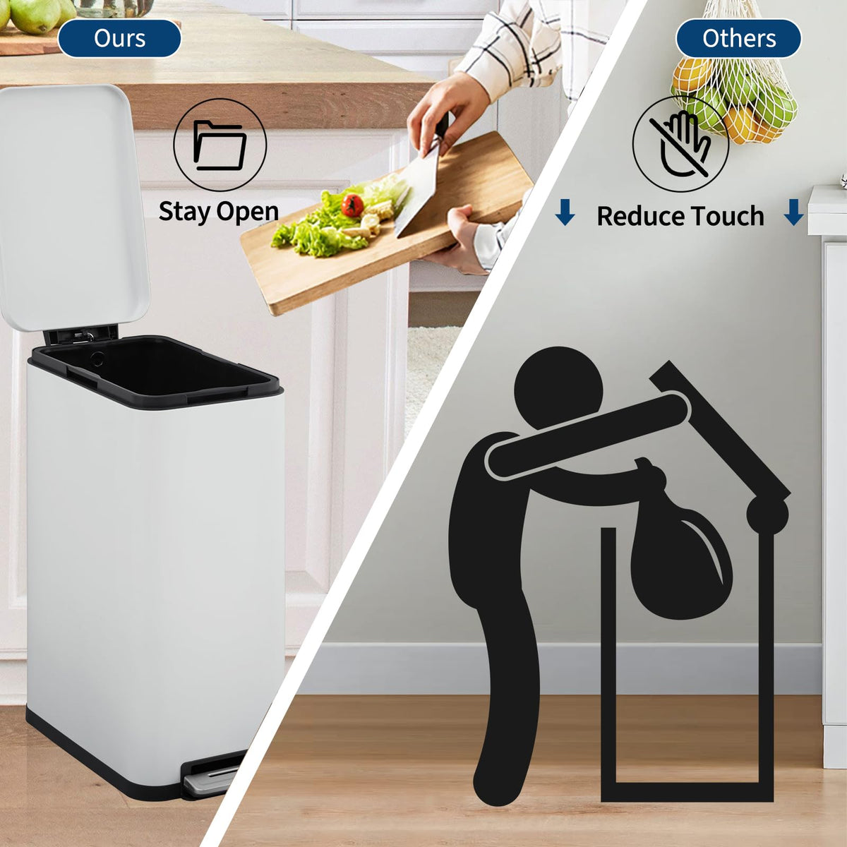 13.2 Gallon Slim Stainless Steel Trash Can Y736816