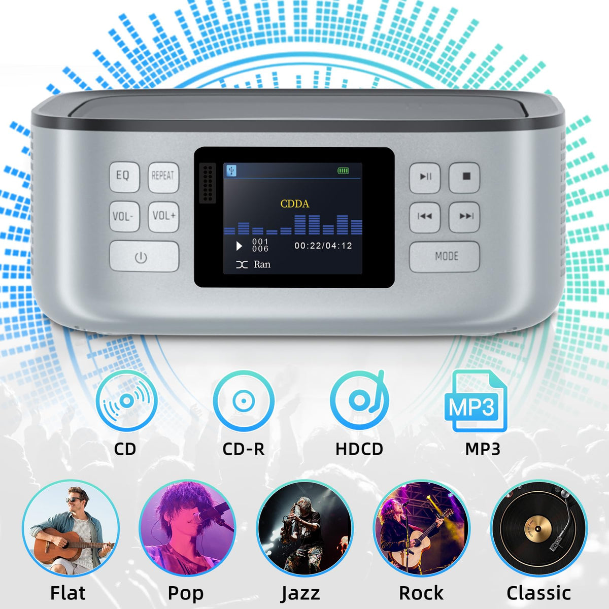 Portable CD Player with Bluetooth and LCD Screen S73112