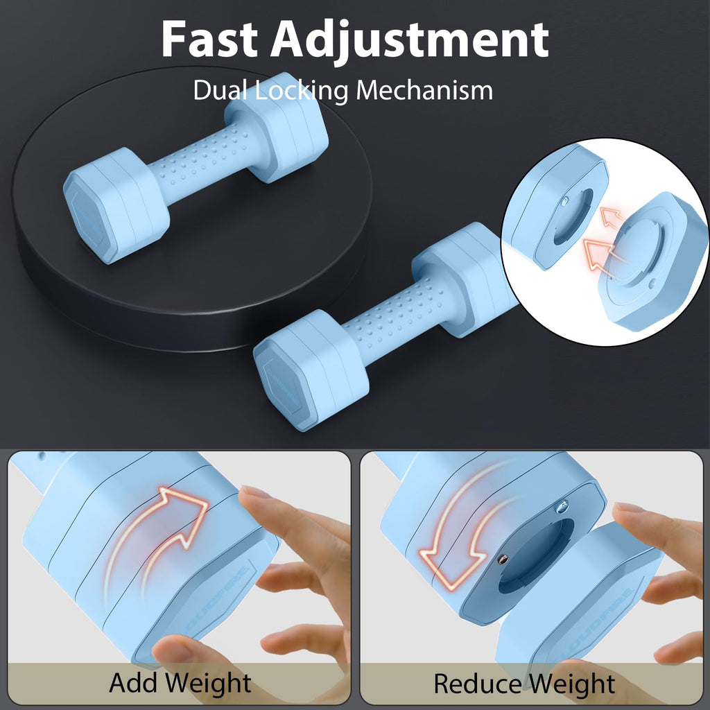 Adjustable 4 in 1 Dumbbell Set of 2, 5 lb K47441