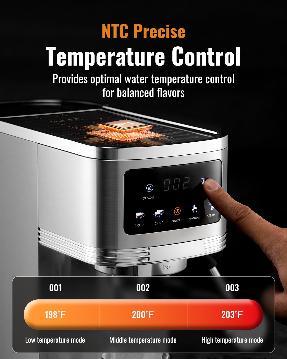 20 Bar Espresso Machine with Milk Frother and Touchscreen P382860