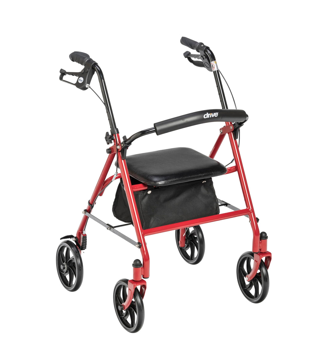Red Rollator Walker with Seat I584
