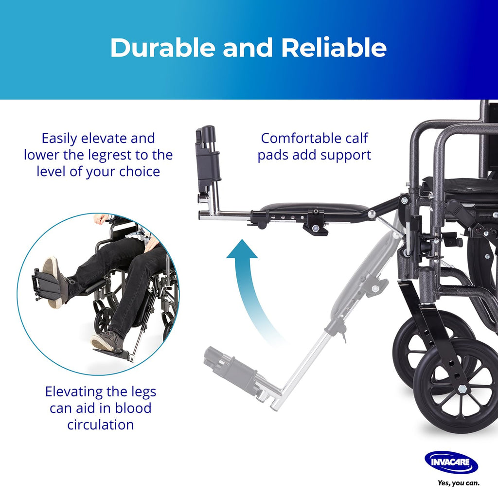Adjustable Aluminum Wheelchair Elevating Legrest with Padded Calf Support H713881