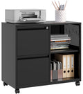 2 Drawer Metal File Cabinet with Lock and Shelf E10948