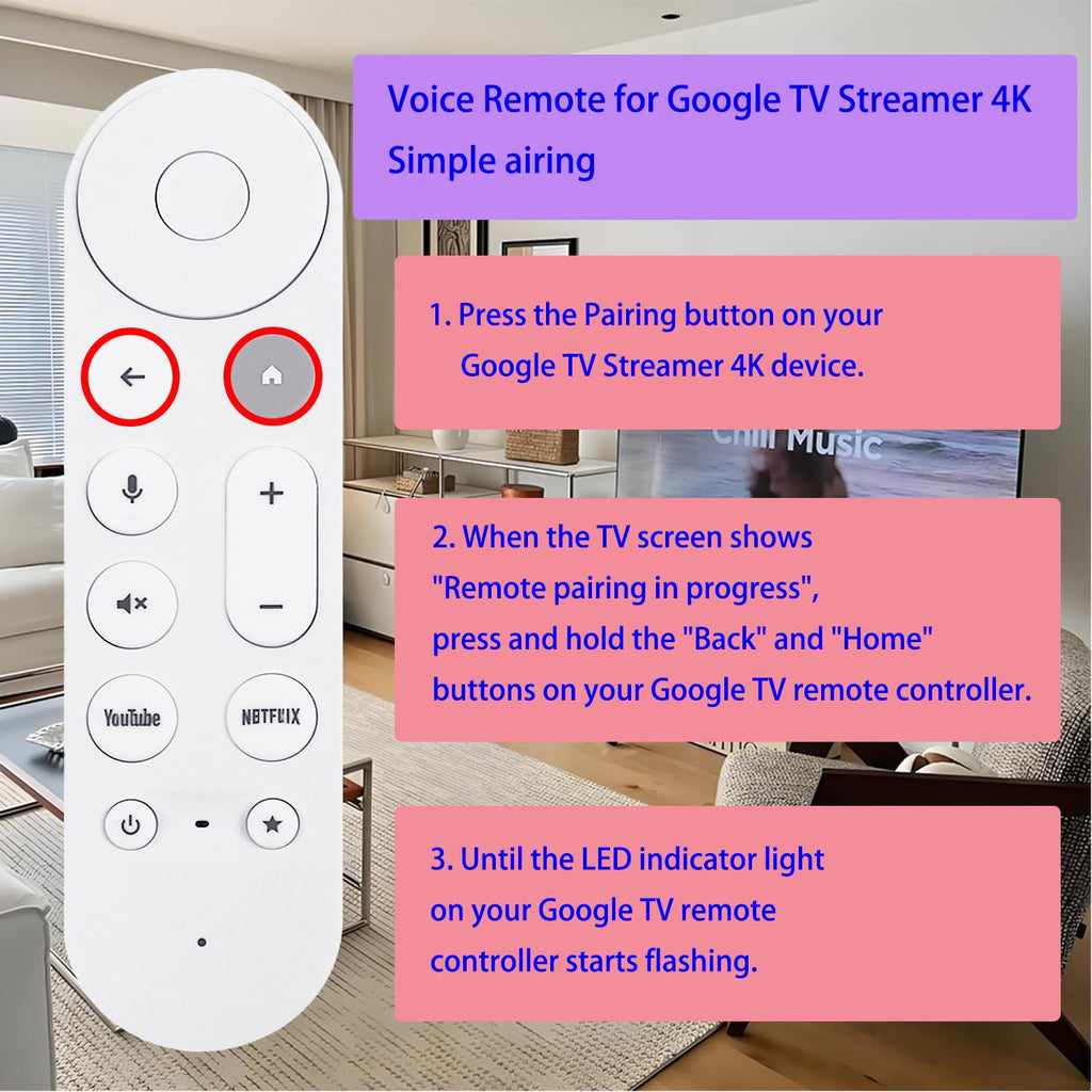 Voice Search Remote Control Replacement for Google TV Streamer 4K K779