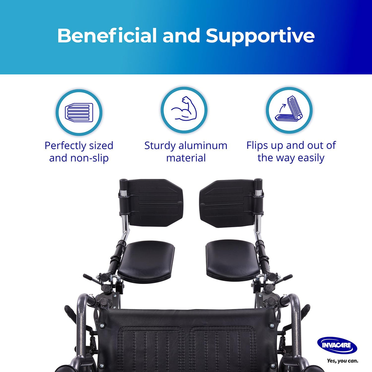 Adjustable Aluminum Wheelchair Elevating Legrest with Padded Calf Support H713881