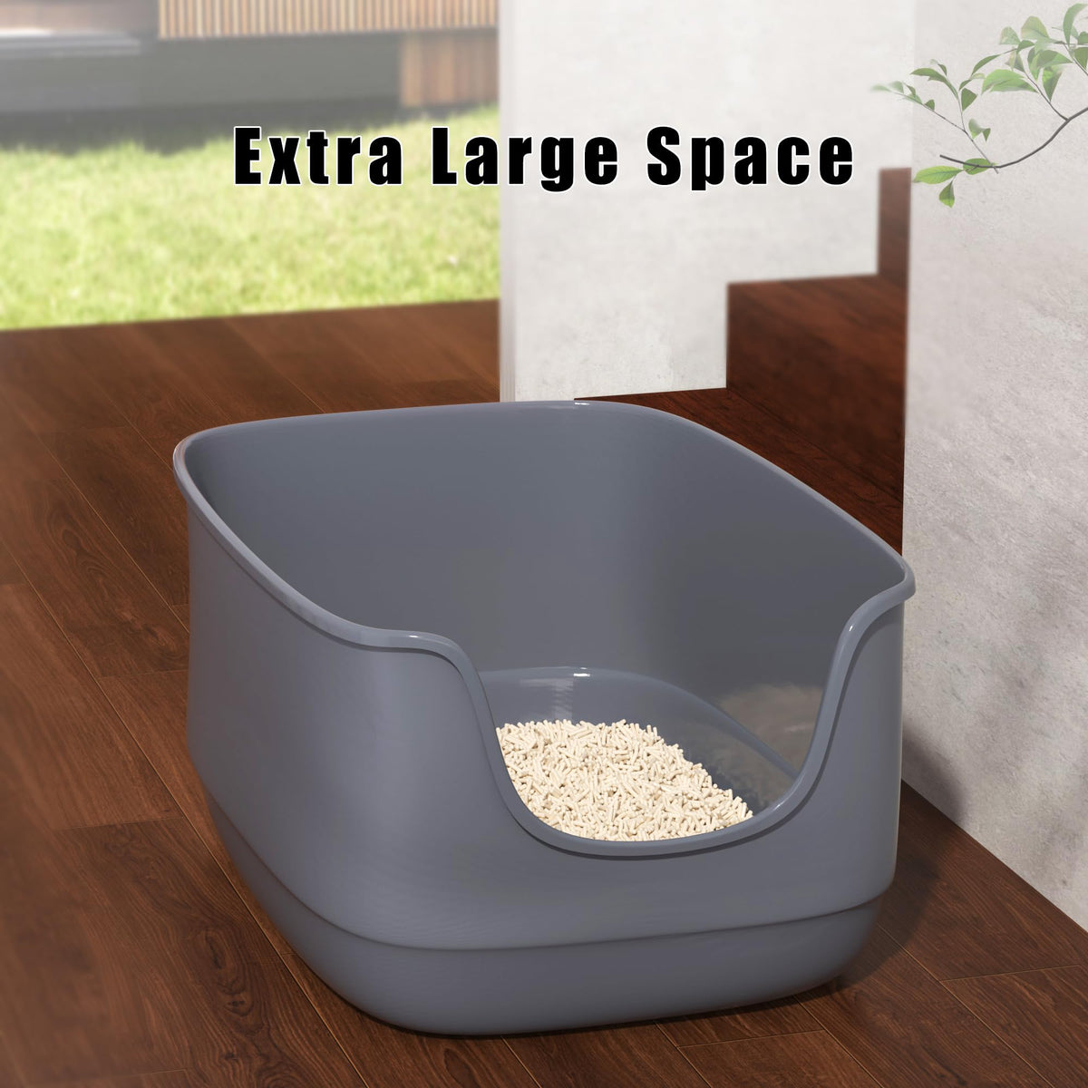 Large High Sided Anti-Splashing Cat Litter Box B547928