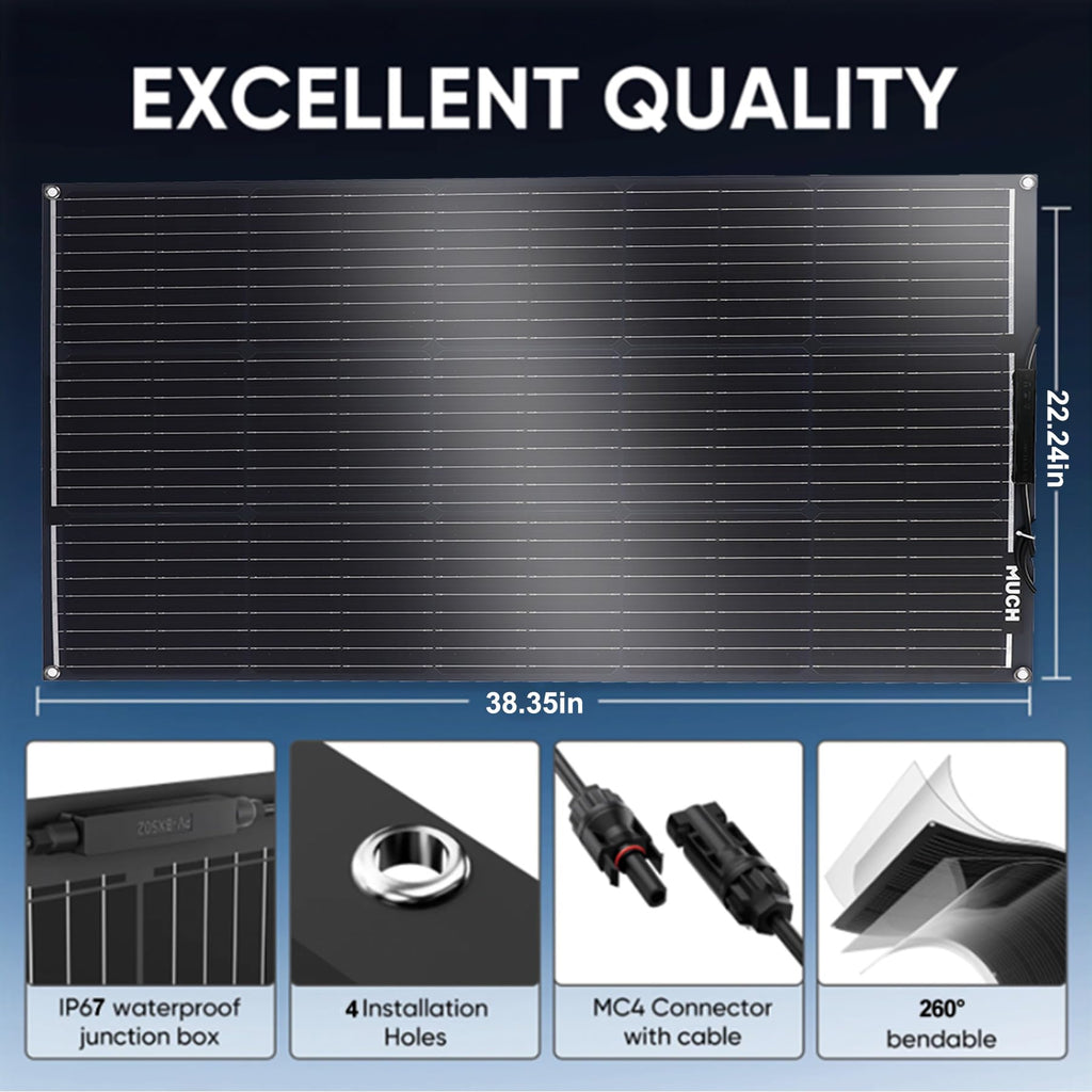 200W Flexible Solar Panel Kit 12V Mono 30A PWM Controller K927