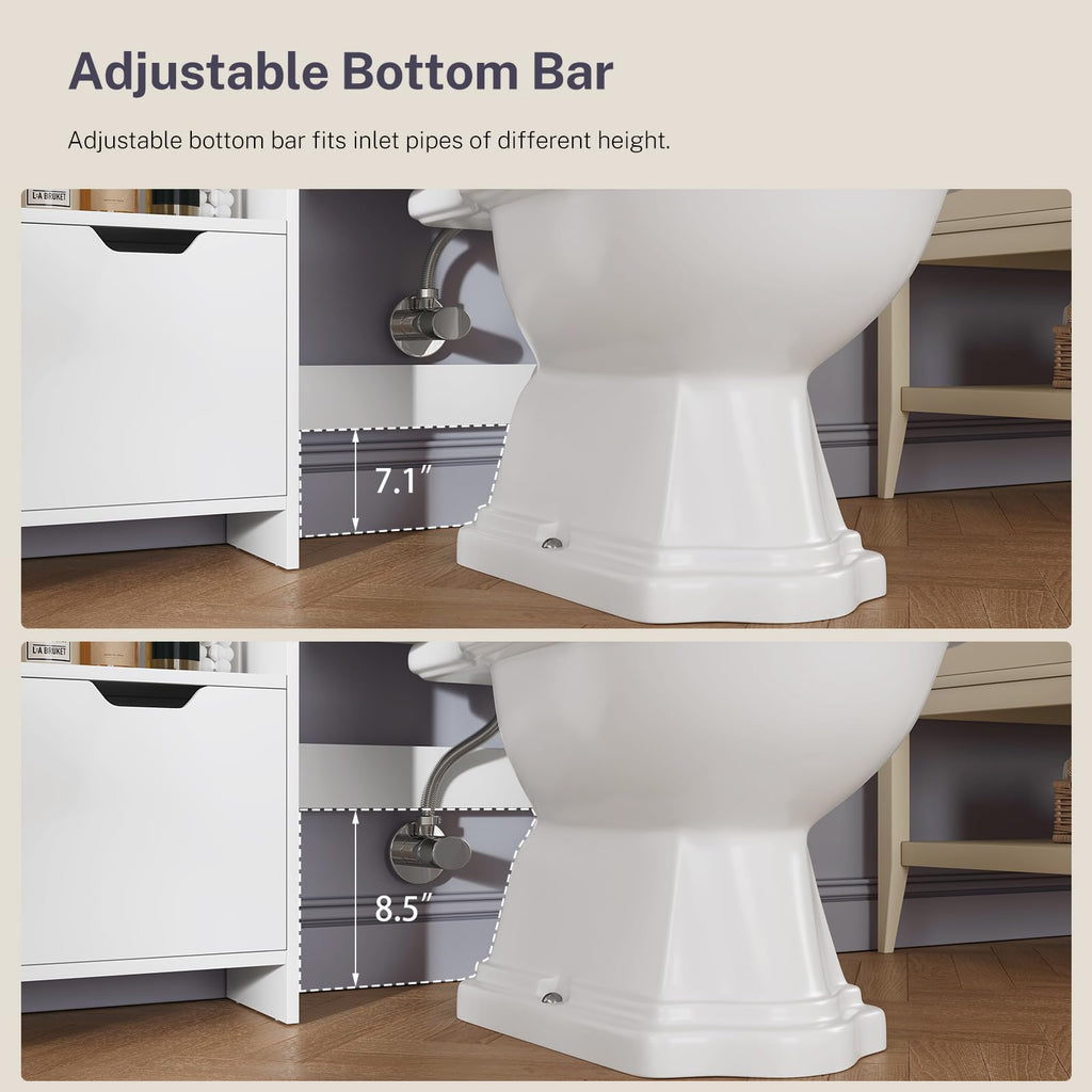 White Over the Toilet Storage Cabinet with 2 Removable Drawers C348245