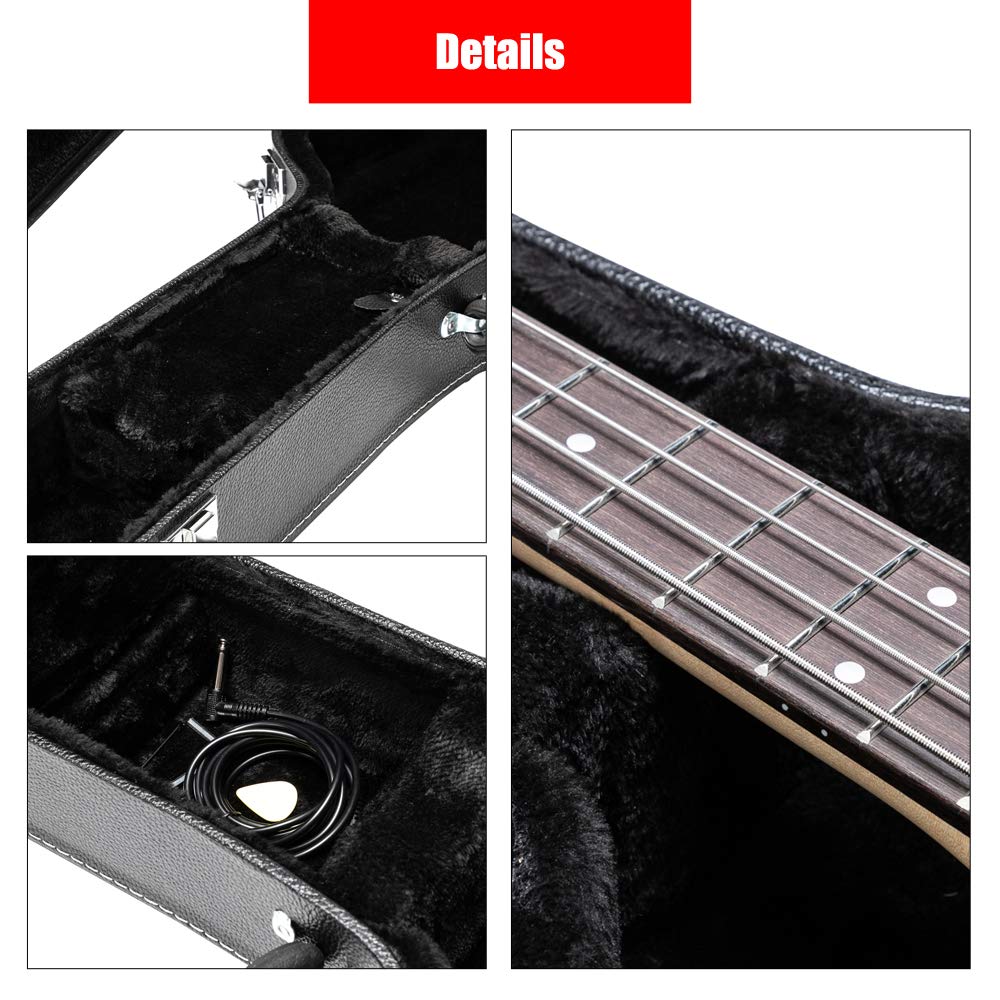 Wooden Hard-Shell Electric Guitar Case with Lock Latch Padding G15987