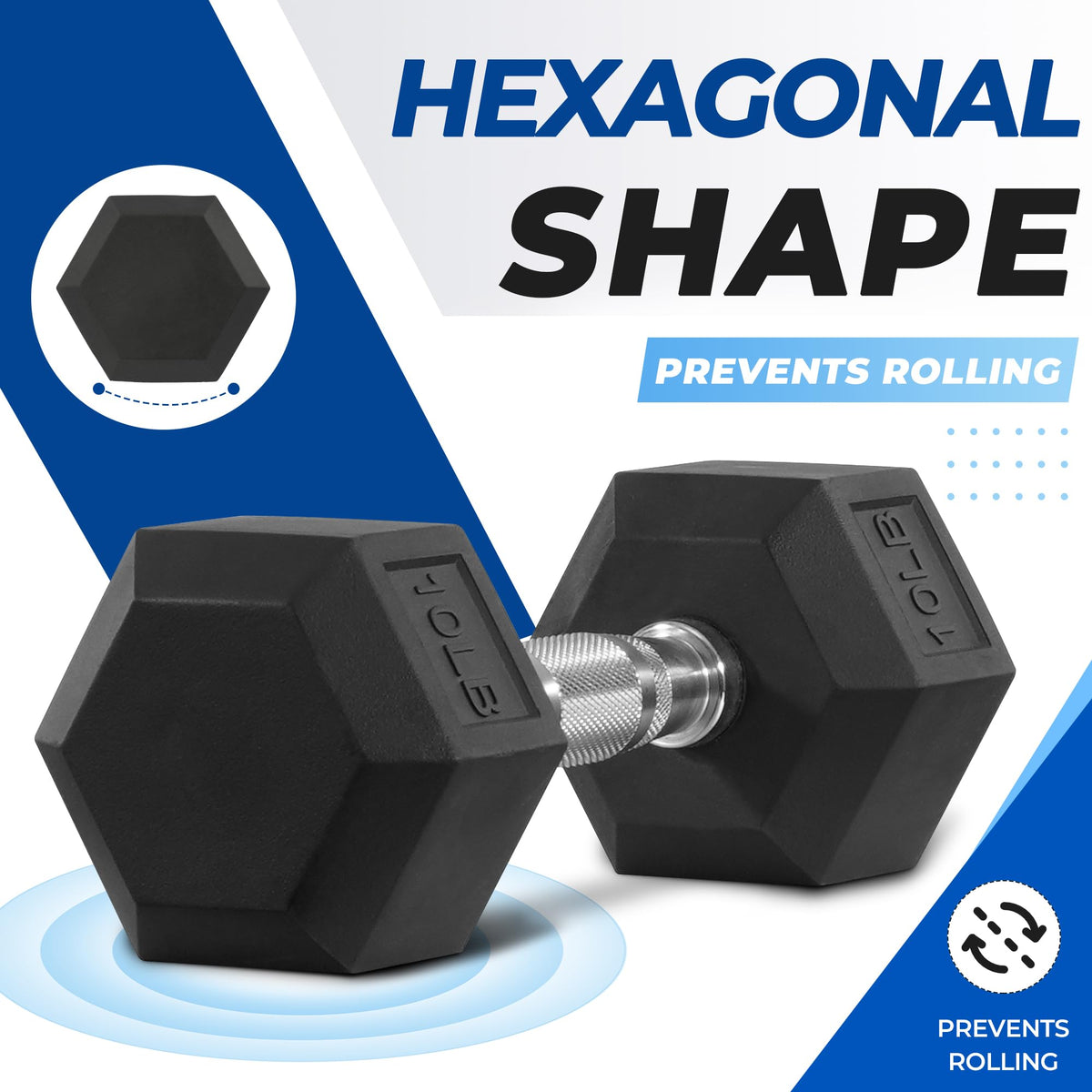 Rubber Coated Hex Dumbbells H5959