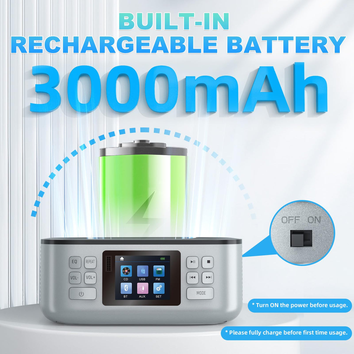 Portable CD Player with Bluetooth and LCD Screen S73112
