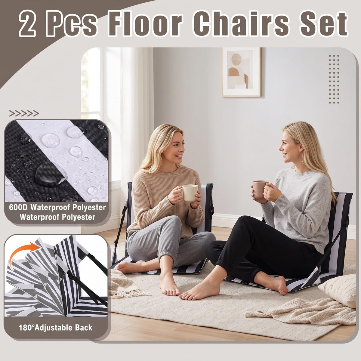 2 Pcs Foldable Stadium Bleacher Seat F636155