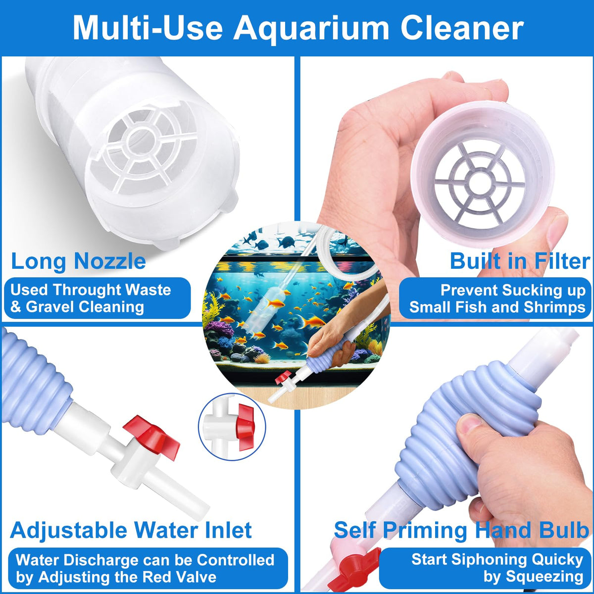 Fish Tank Cleaning Kit Set of 4 Pieces J558