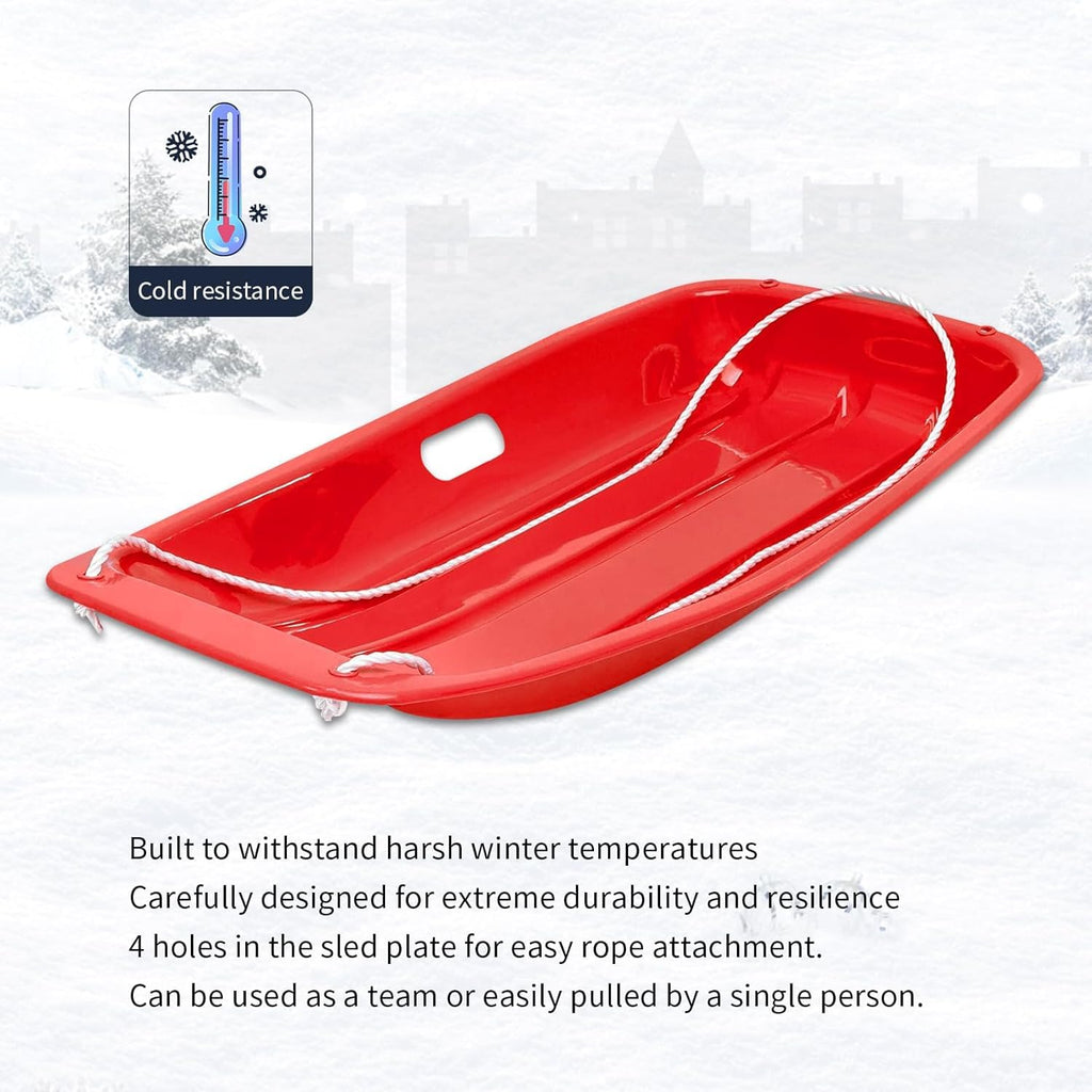 2 Piece Plastic Sled Board with Four Ropes U998