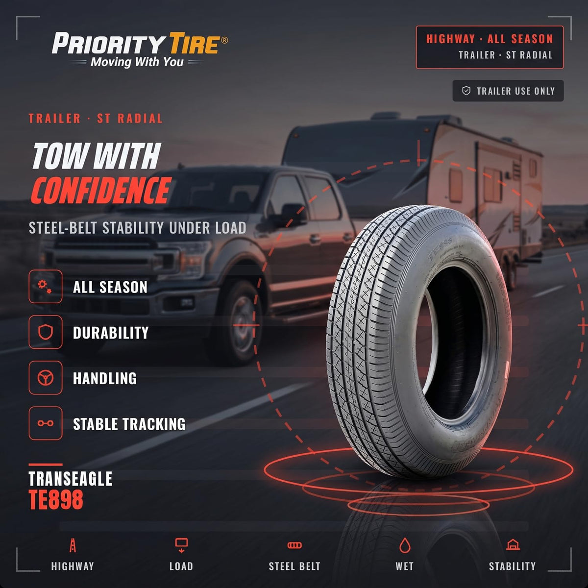 All Season 80L 6 Ply Trailer Bias Tire E366928