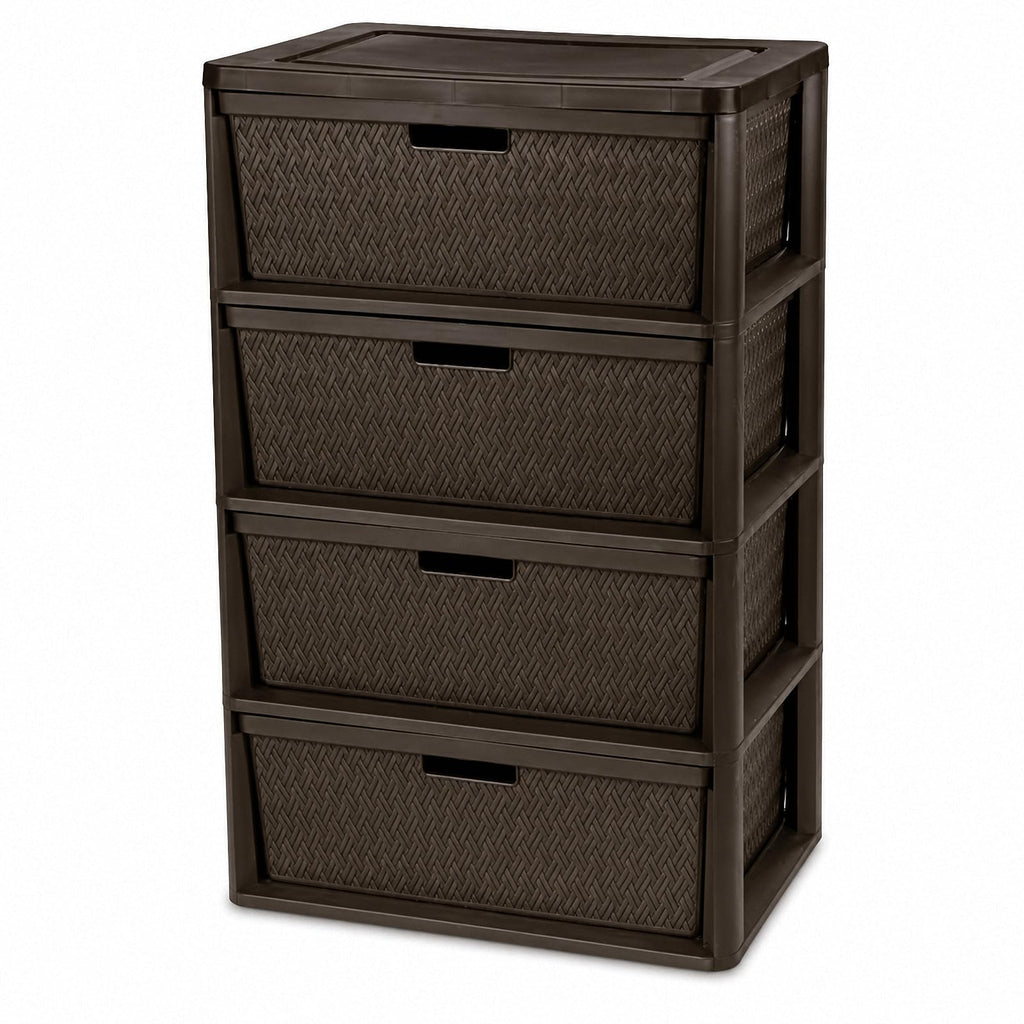 Wide 4-Drawer Storage Organizer Tower with Removable Bins Y634