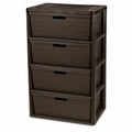 Wide 4-Drawer Storage Organizer Tower with Removable Bins Y634