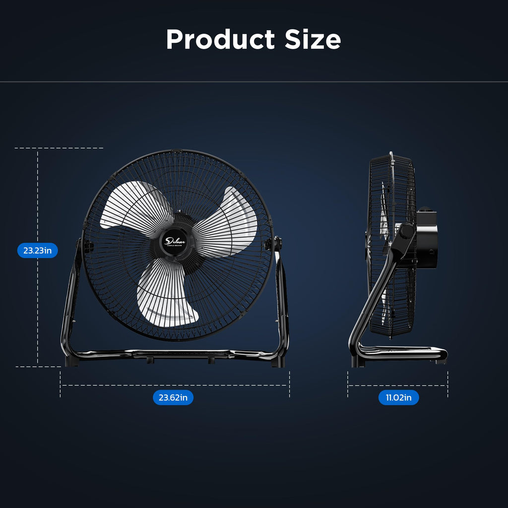 20 Inch 3-Speed Metal Industrial Floor Fans 2-Pack R9017