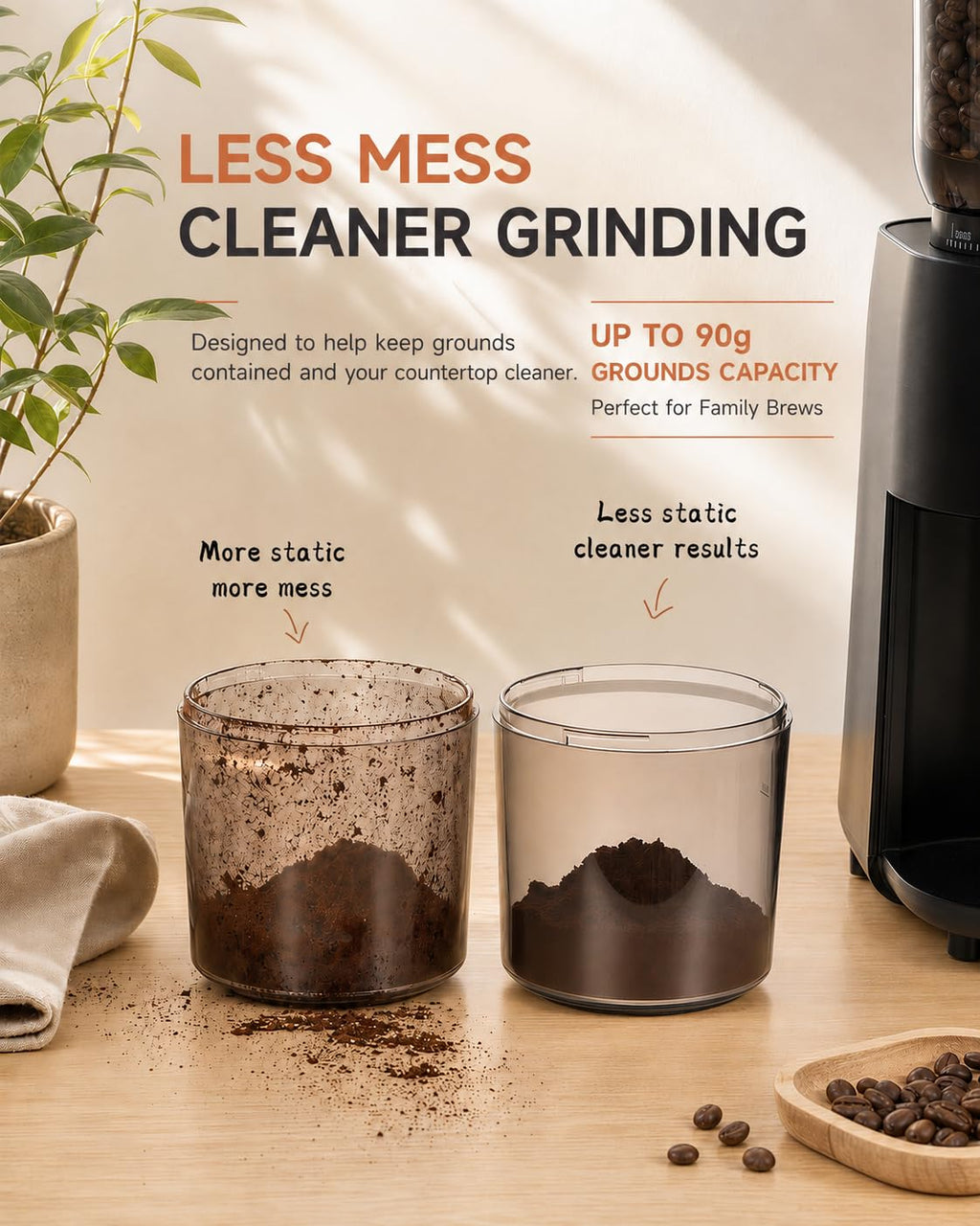 Electric Burr Coffee Grinder with 38 Grind Settings, Black S129