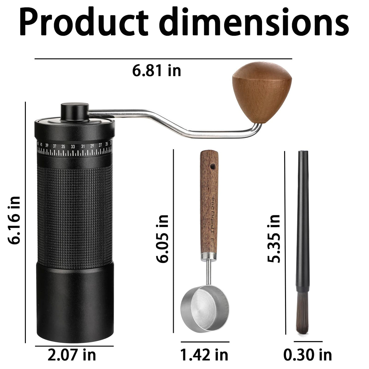 Manual Coffee Grinder with Stainless Steel Conical Burr C9152