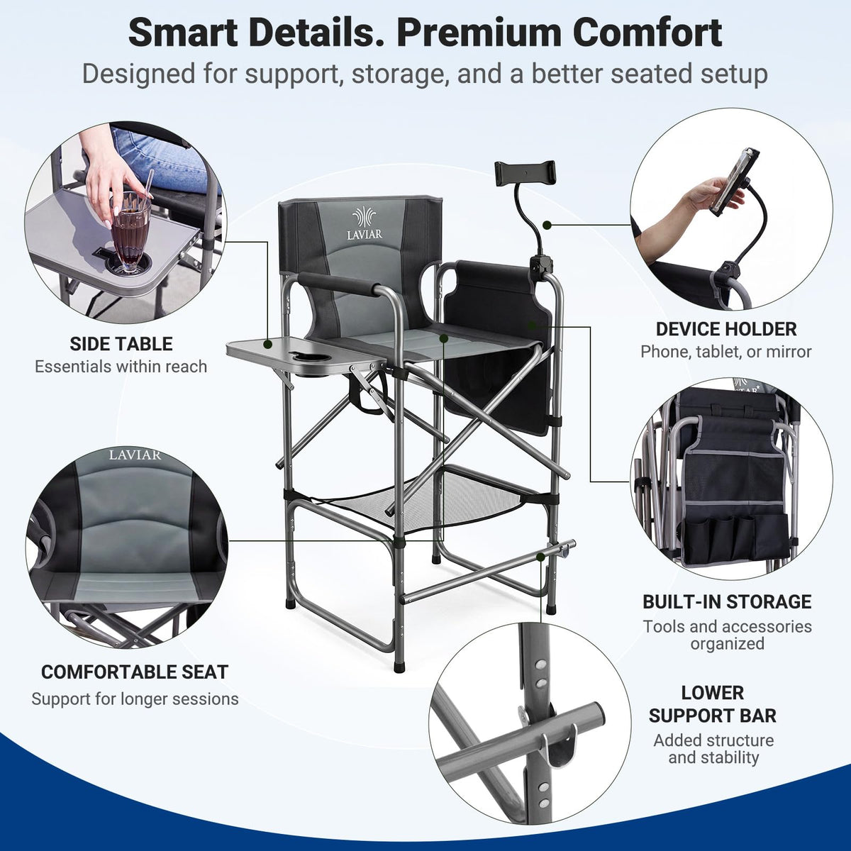 Foldable Directors Chair with Tablet Holder S153934