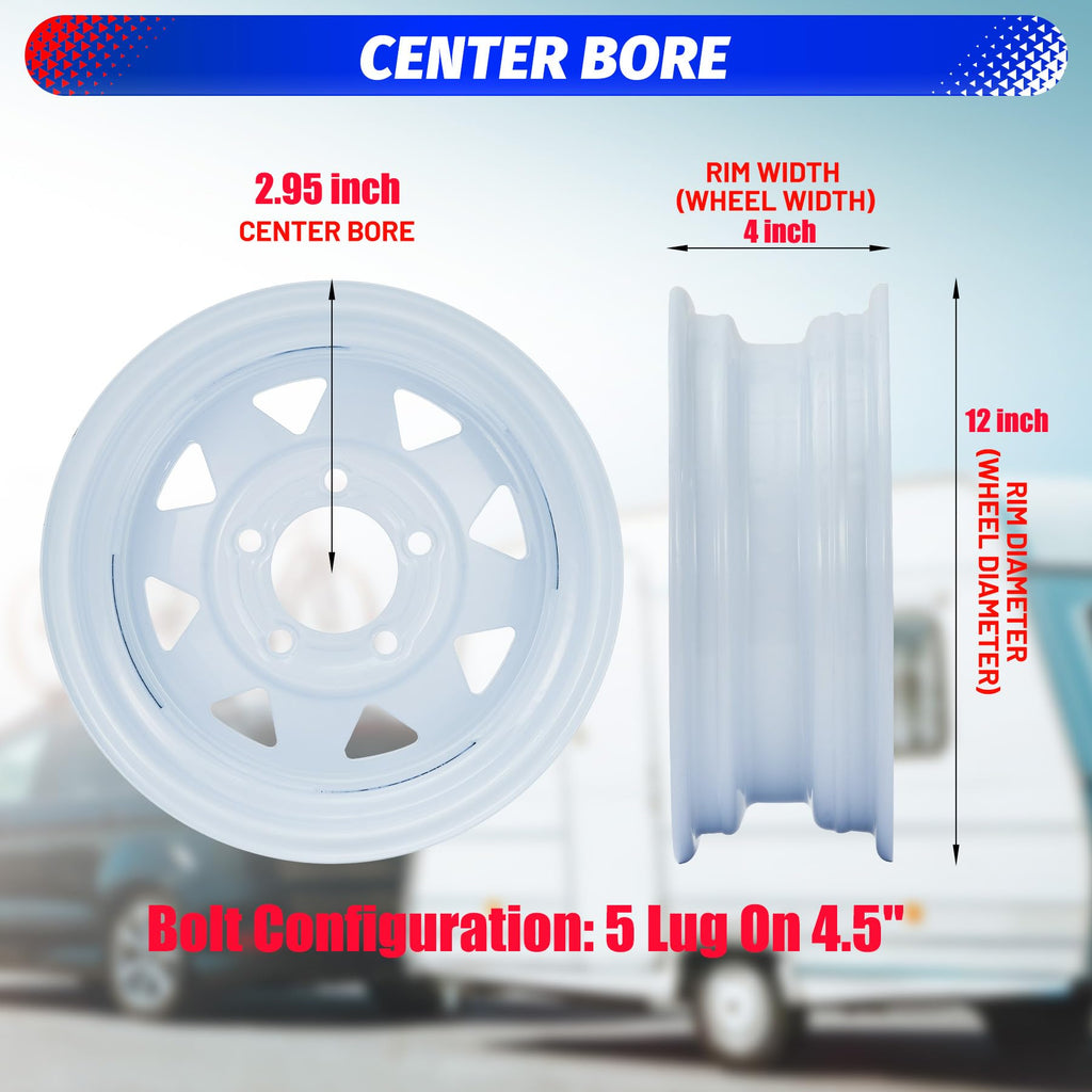 2 Pack 4.80-12 Trailer Tires with 12 inch Rims T5060