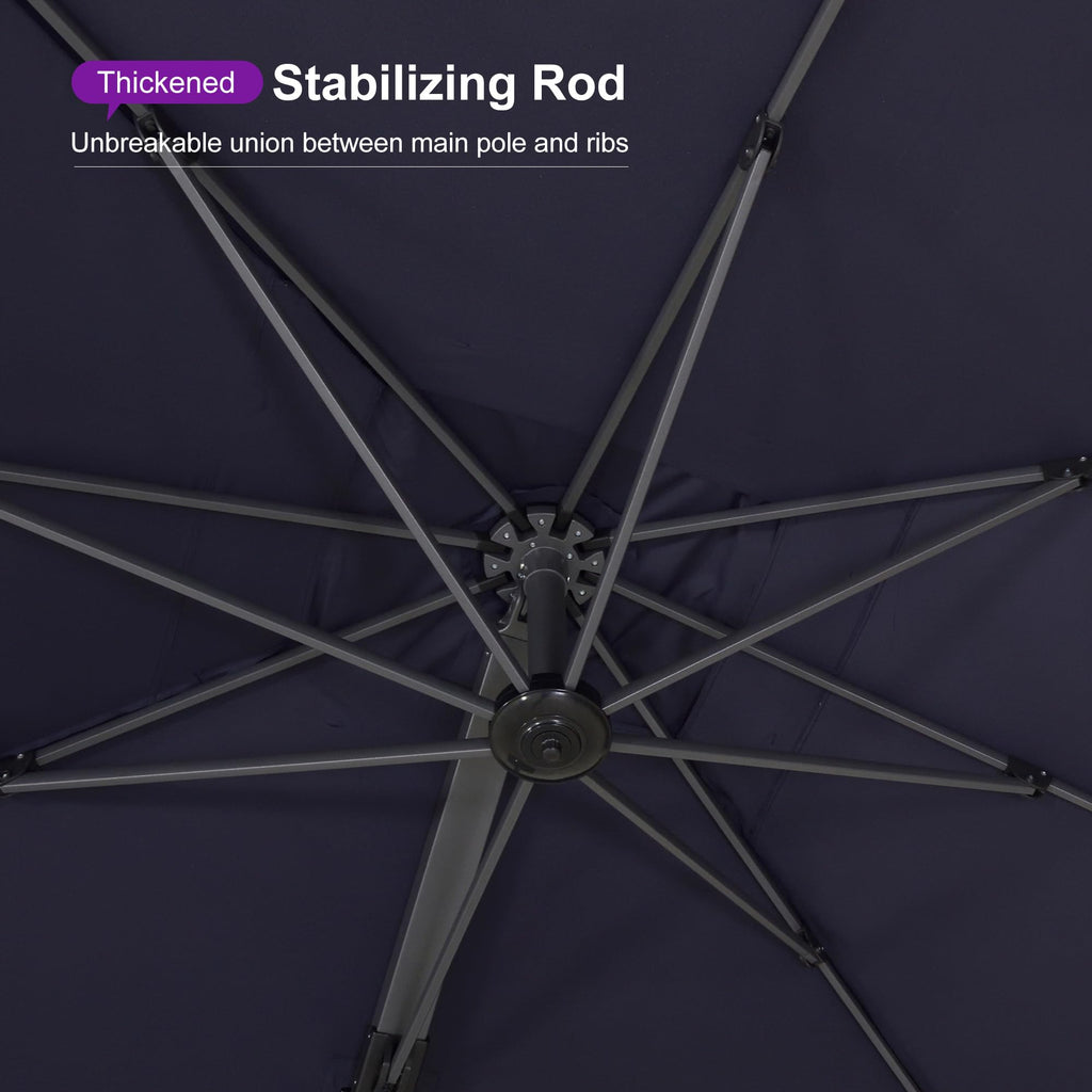 13' X 13' Navy Blue Cantilever Patio Umbrella W42514